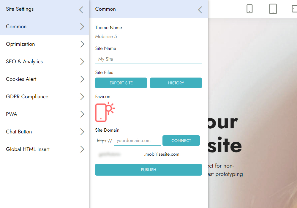 Some of them appear when you install special extensions. The following settings exist in the app by default.