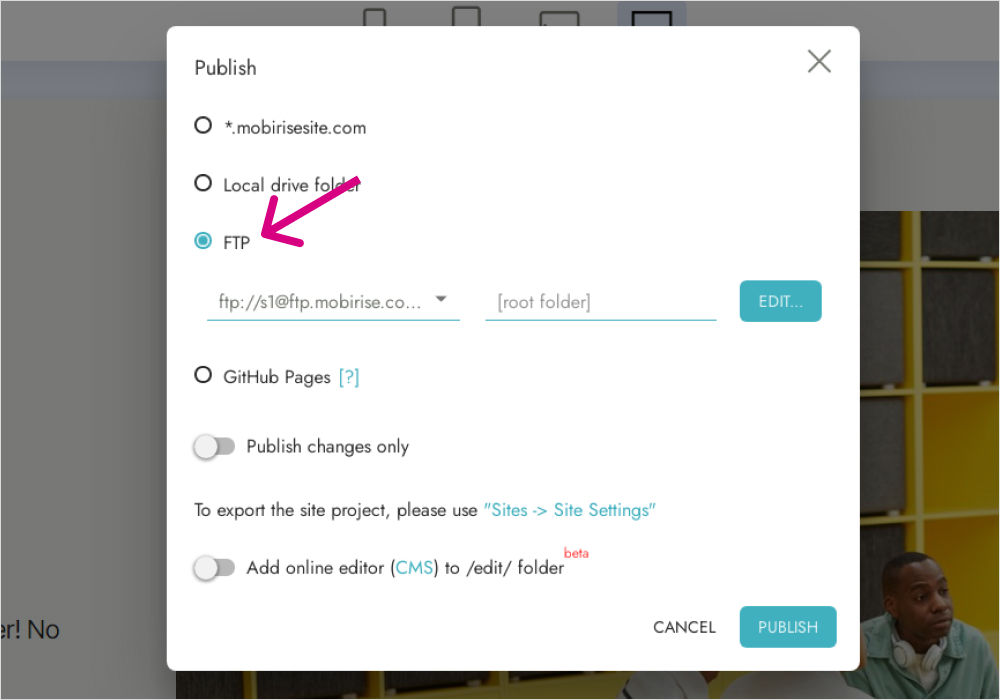 In this article, we'll introduce you to a useful feature of Mobirise web site builder: an integrated FTP client.